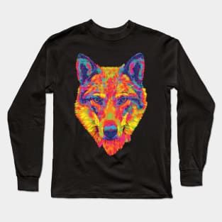 Rainbow Wolf Stare Long Sleeve T-Shirt